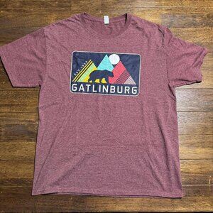 Gatlinburg Great Smokey Mountains Heather Burgundy Size L Great Bear Logo Colors